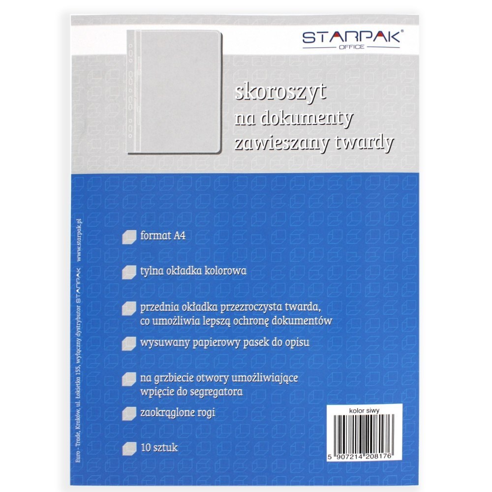 Aktenbuch aus Hart-PVC für Dokumente im A4-Format, GRAU STARPAK 114561